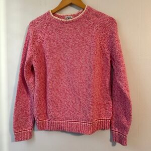IZOD‎ Women's Pink Marled Knit Sweater Long Sleeve Crew Neck Size L